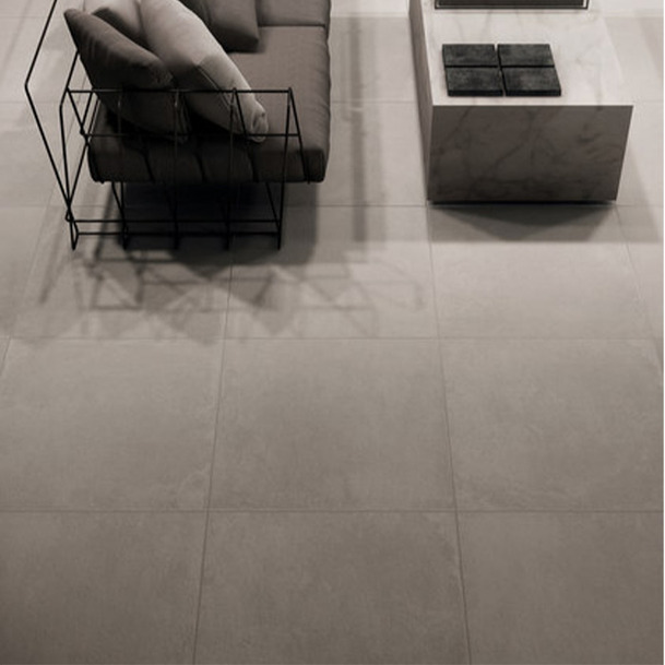 KeramischKeramische tegels Milano (beton imitatie) realisatie binnenetegels_Milanobrown_interior